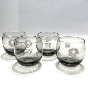 Dallas Cowboys NFL Whiskey Glasses Barware Official NFL Smoky Gray Rare Football